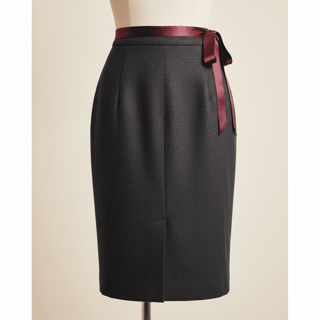 Jupe crayon Adèle — Laine sombre - Image 1