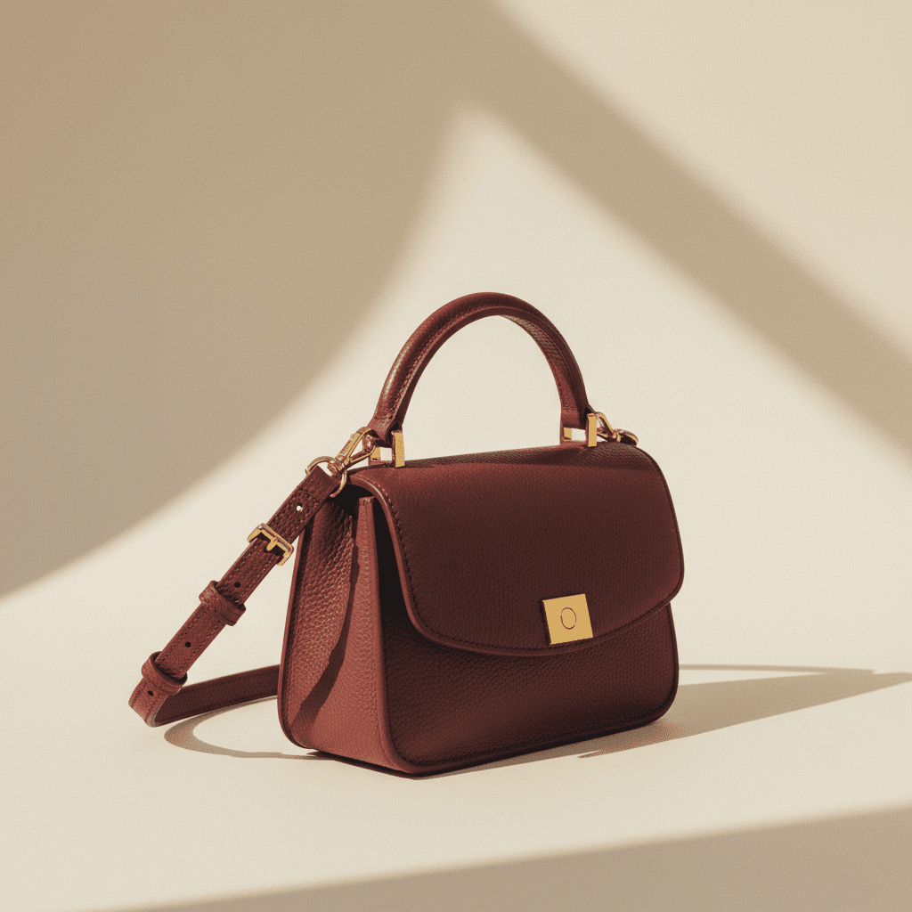 Sac Lunea Mini — Cuir grainé bordeaux - Image 1